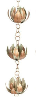 LOTUS RAIN CHAIN - RUSTIC COPPER