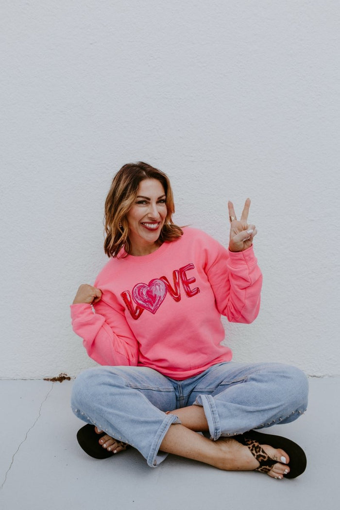 Love Graffiti Graphic Pullover - FINAL SALE - Macoma Boutique555 Presales