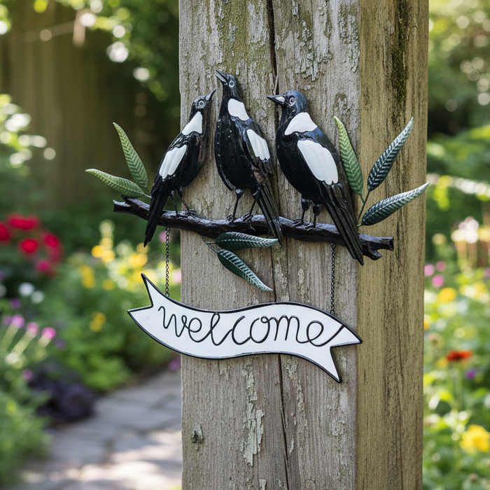 MAGPIE MELODY WELCOME WALL DECOR
