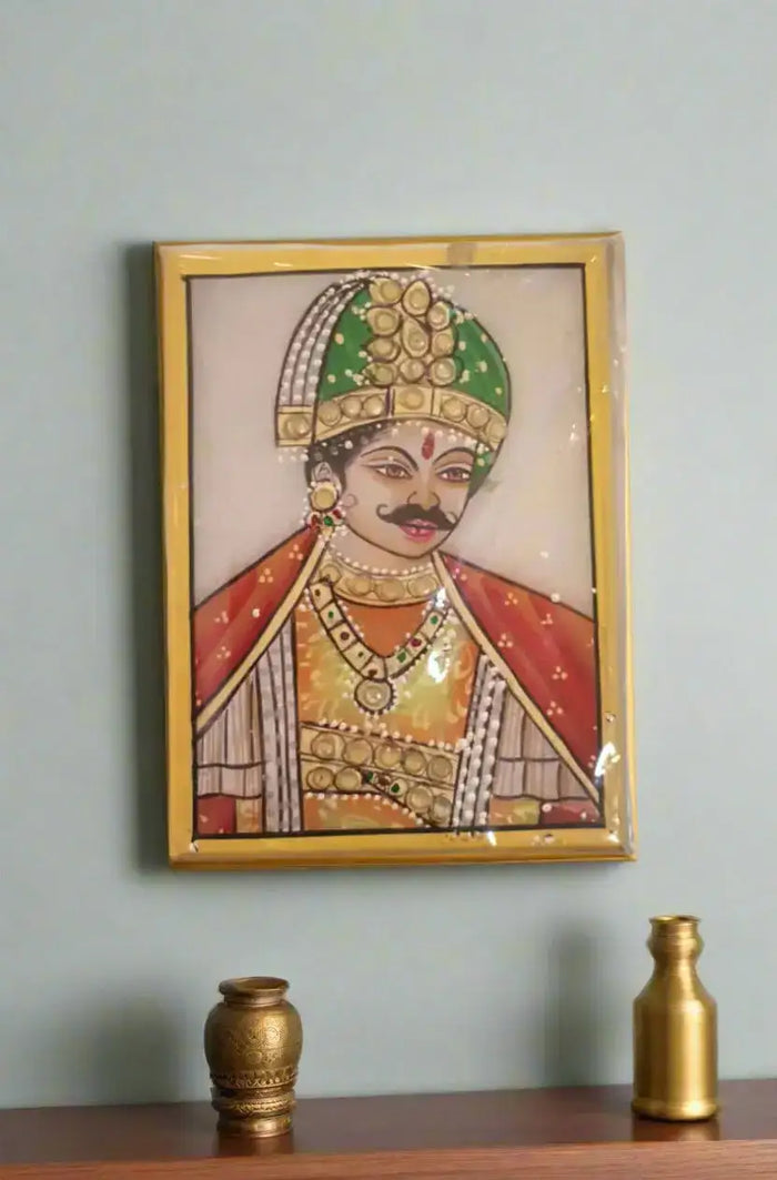 Maharaja of Rajasthan Marbel Painting   Paintings