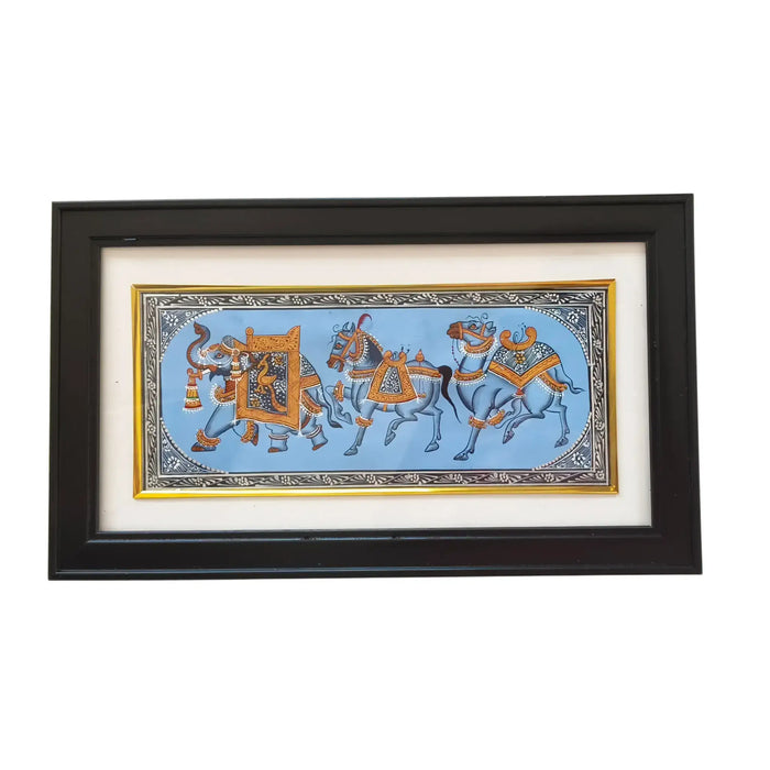 Maharaja's Procession - An Enthralling MiniaturePaiting   Paintings