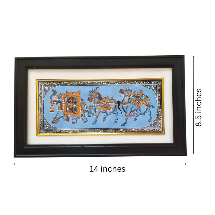 Maharaja's Procession - An Enthralling MiniaturePaiting   Paintings