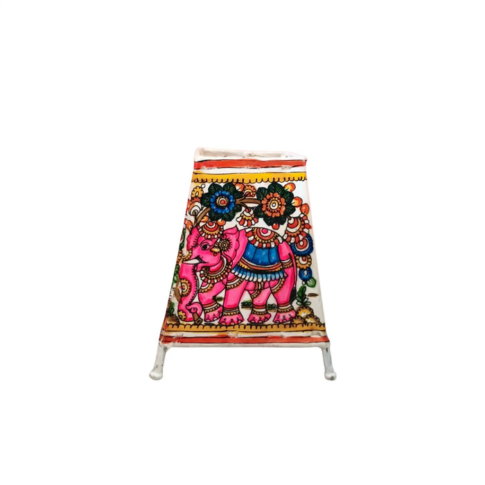 Majestic Elephant Adorned with Blossoms – Traditional Leather Craft  | Bed Lamp   Leather Paintings