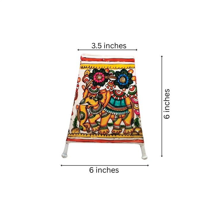 Majestic Elephant Adorned with Blossoms – Traditional Leather Craft  | Bed Lamp   Leather Paintings