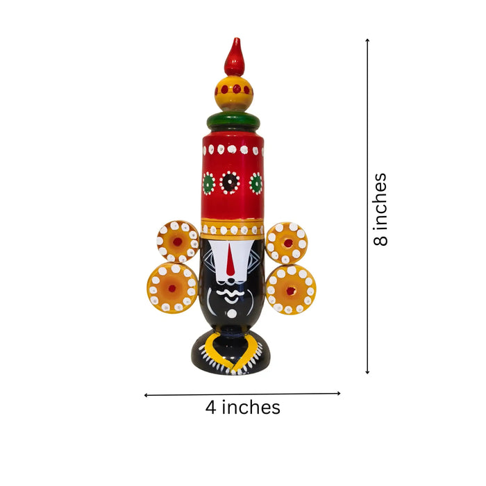Majestic Etikoppaka Balaji Idol – Handcrafted Wooden Folk Art of Tirumala Tradition   Etikoppaka Lacquerware