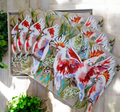 Major Mitchells & Banksias 4pc Hard Back Placemat Set - Artist Lab