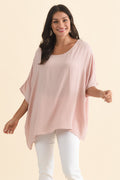 Mali Light Pink Drape Top,Brunette model,alt text|model:Brontie