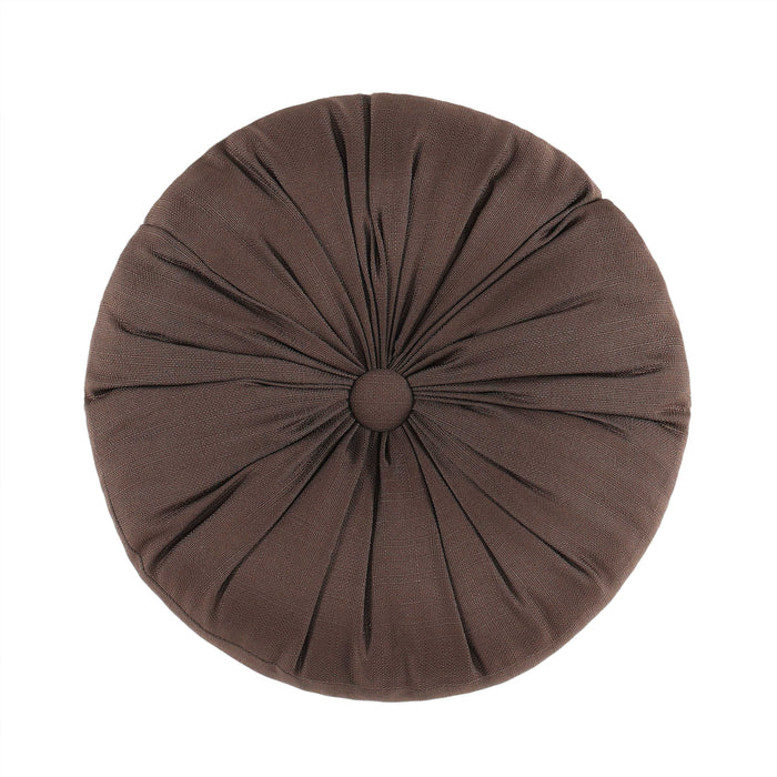 Maren Chocolate Round Decorative Throw Pillow 15" x 15" Throw Pillows By J. Queen New York