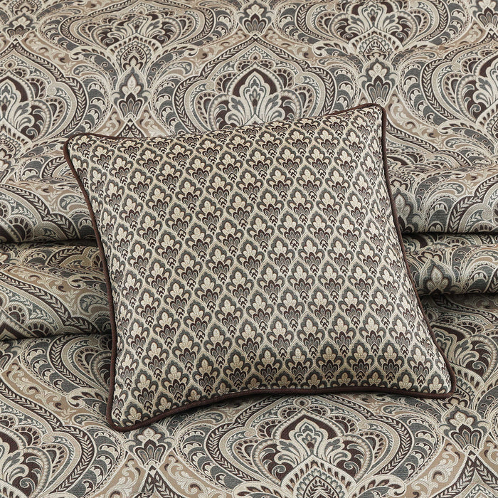 Maren Chocolate Square Decorative Throw Pillow 16" x 16" Throw Pillows By J. Queen New York