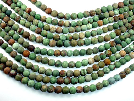 Matte Green Opal Beads, Round-BeadBasic