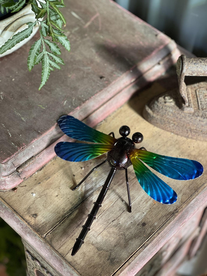 METAL GARDEN DRAGONFLY BLUE