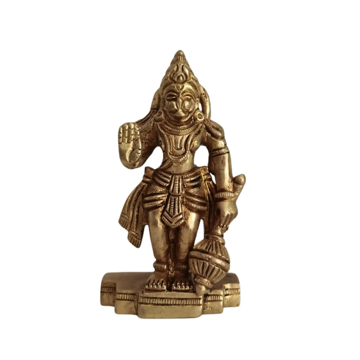 Miniature Brass Hanuman Idol  Symbol of Strength, Devotion, and Protection   Brass Ware