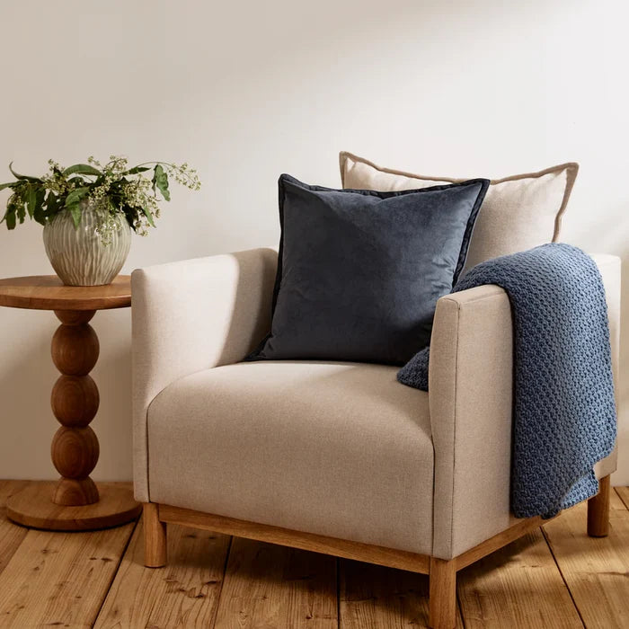 MIRA VELVET MIDNIGHT BLUE CUSHION 50CM