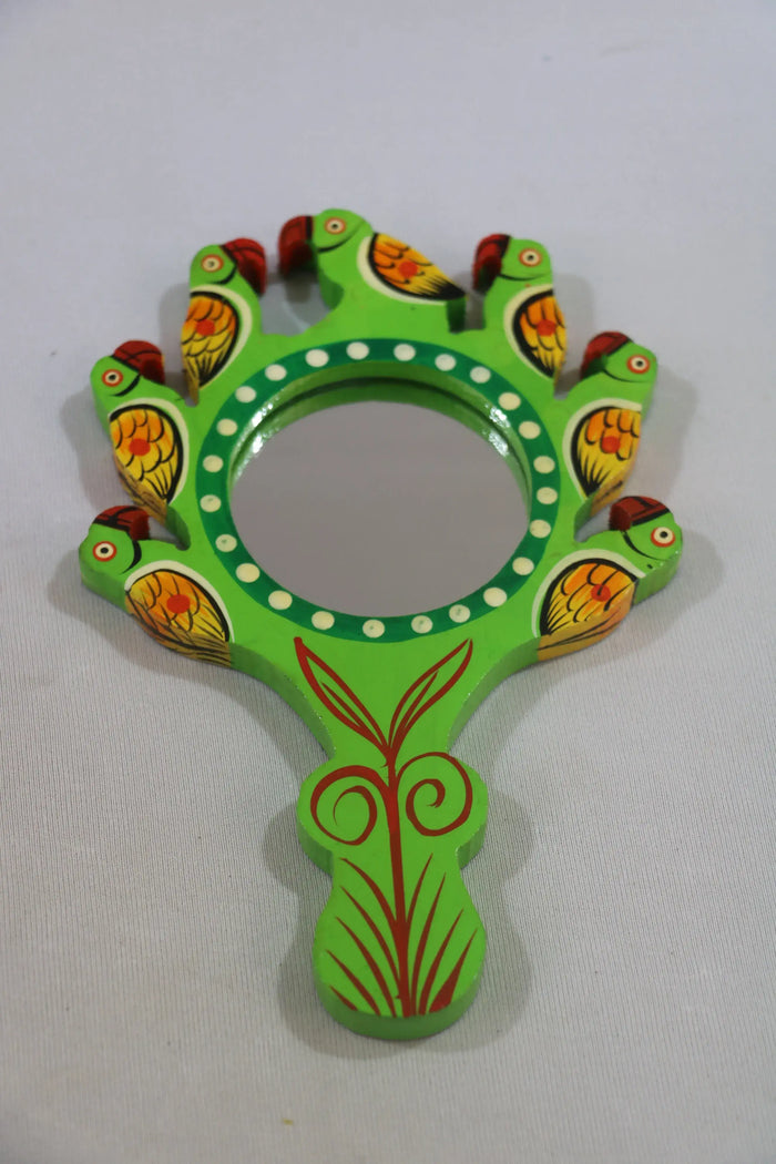Mirror Magic – Hand-Painted Wooden Wall Mirror Balaji varanasi