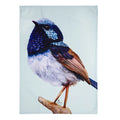 MODERN BIRDS ARTIST COTTON TEA TOWEL - BLUE WREN