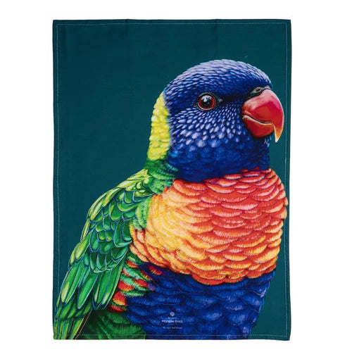 MODERN BIRDS ARTIST COTTON TEA TOWEL - LORIKEET