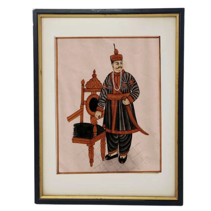 Mughal King Portrait - A Miniature Painting of Royalty   Paintings