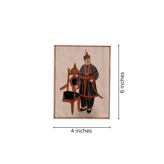Mughal King Portrait - A Miniature Painting of Royalty   Paintings