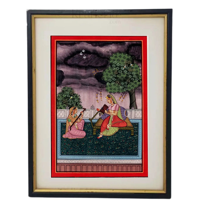 Mughal Royal Ladies in a Garden - Miniature Painting   Paintings
