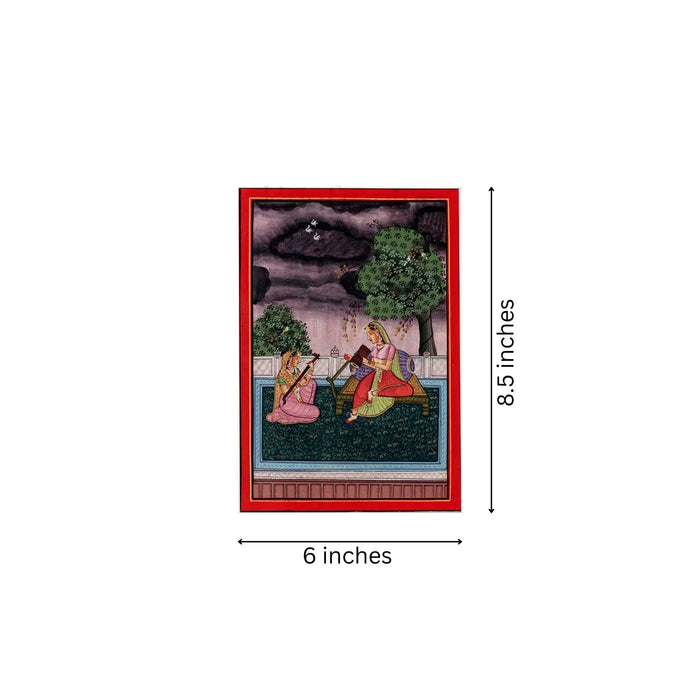 Mughal Royal Ladies in a Garden - Miniature Painting   Paintings