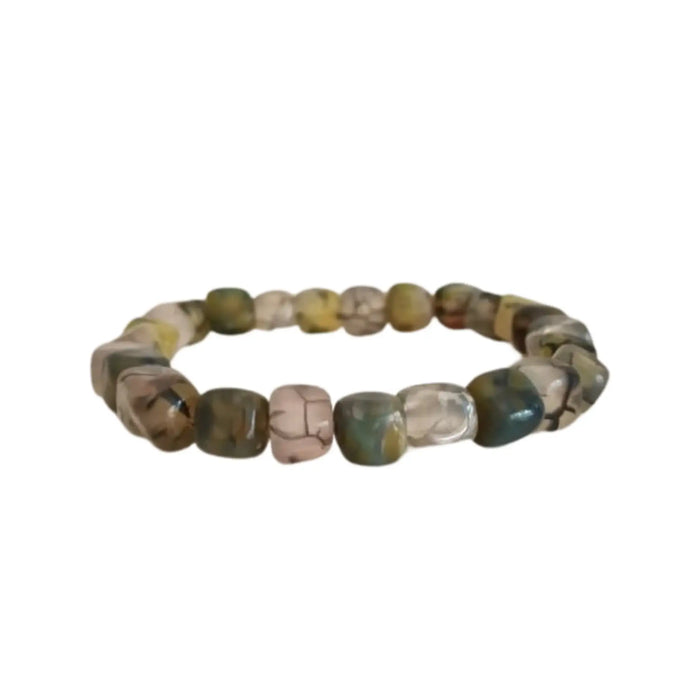 Multi-Stone Dragon Vein Agate Crystal Bracelet   Fashion