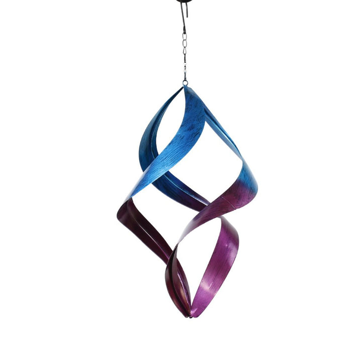 MYSTIC PURPLE BLUE SPIRAL HANGING WIND SPINNER