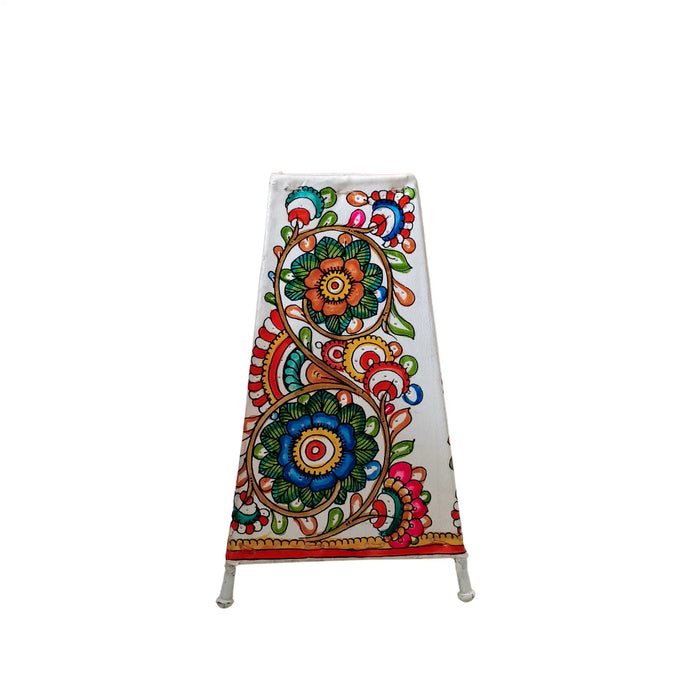 Nature’s Harmony – Floral Leather Hand Painting | Bed Lamp   Leather Paintings