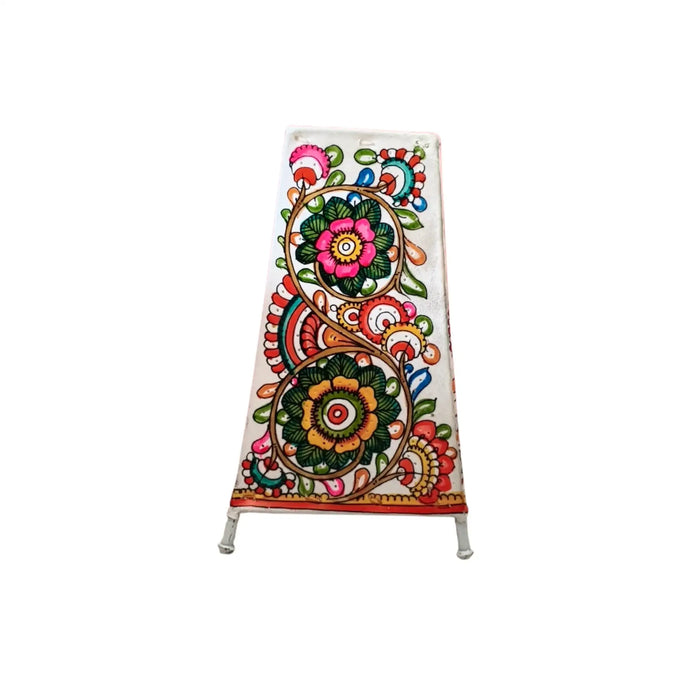 Nature’s Harmony – Floral Leather Hand Painting | Bed Lamp   Leather Paintings