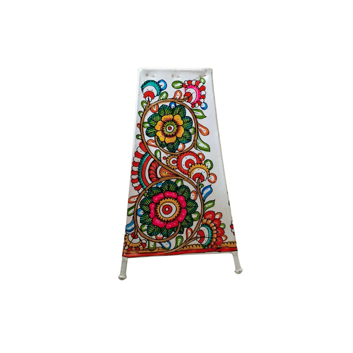 Nature’s Harmony – Floral Leather Hand Painting | Bed Lamp   Leather Paintings