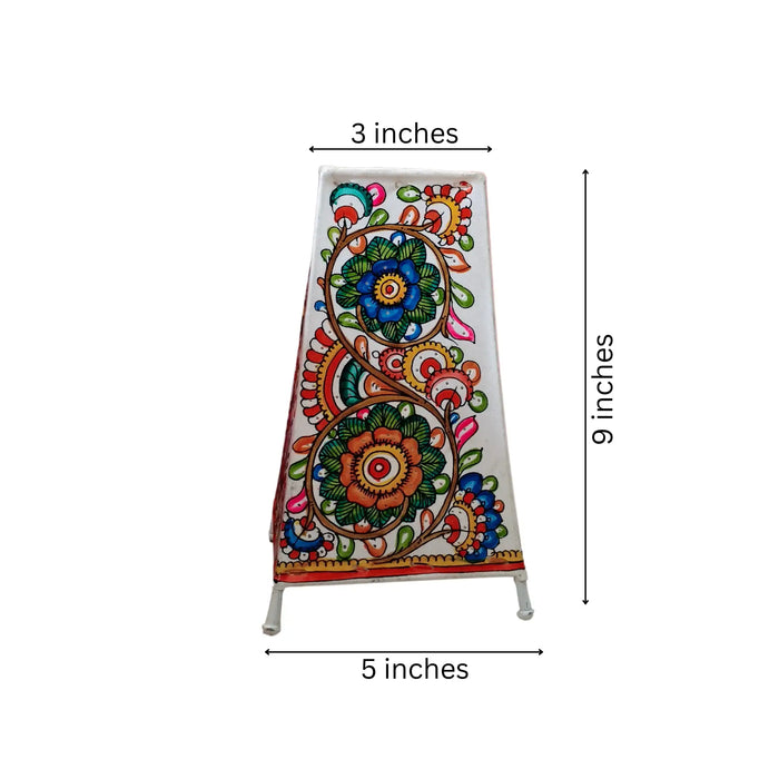 Nature’s Harmony – Floral Leather Hand Painting | Bed Lamp   Leather Paintings