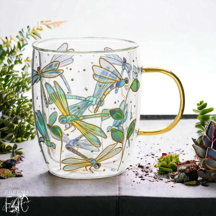 NATURES KEEPERS - DRAGONFLY GREEN GLASS MUG