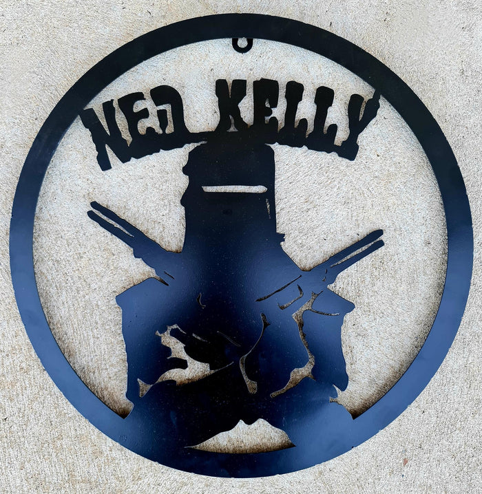 NED KELLY BLACK METAL WALL ART