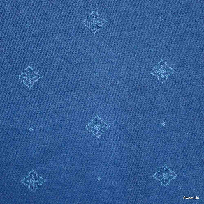 Wipeable Spill Resistant French Floral Cotton Jacquard Tablecloth Sapphire Blue - Sweet Us