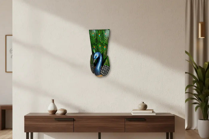 Nirmal Peacock Wall Décor with Accessory Holder   Wooden Toy