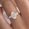 Noble Oval Cut Three Stone Engagement Ring