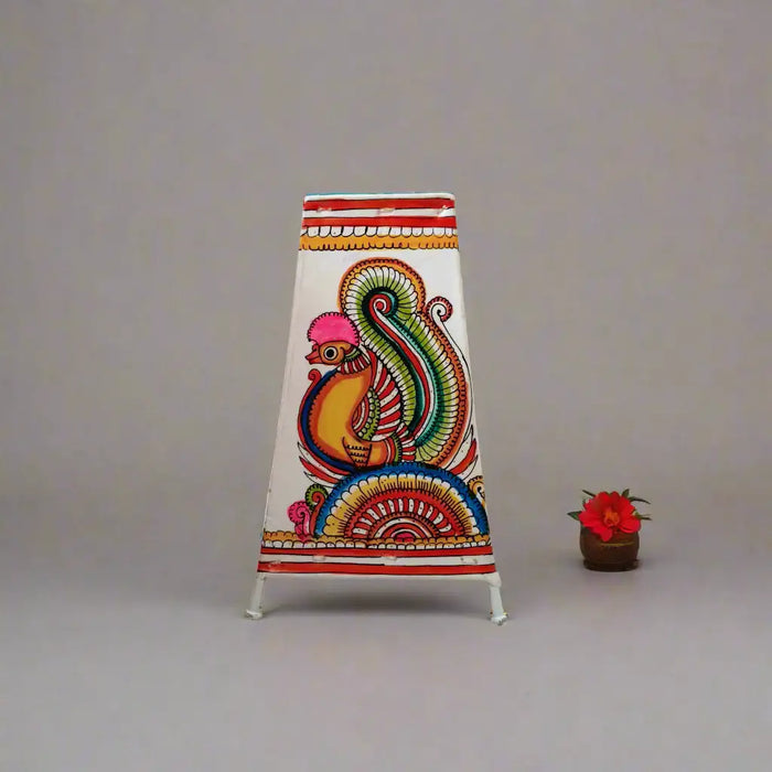 Ornate Peacock Leather Puppetry Painting | Bed Lamp   Leather Paintings