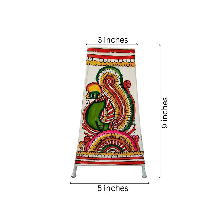 Ornate Peacock Leather Puppetry Painting | Bed Lamp   Leather Paintings