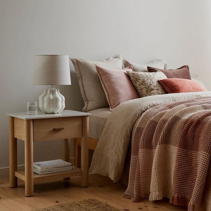 OTIS MAPLE WARM PINK WAFFLE THROW BLANKET