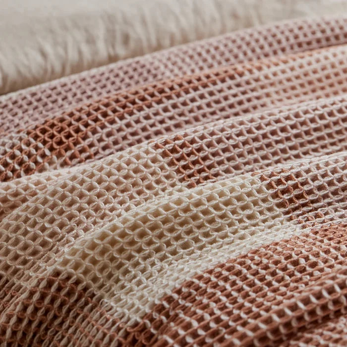 OTIS MAPLE WARM PINK WAFFLE THROW BLANKET