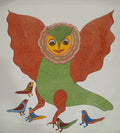 Owl & Bird Harmony – Contemporary Gond Painting   Paintings