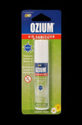 Front-facing shot of the Ozium Scented 0.8oz Air Sanitizer in blister pack with green "Country Fresh" background and white cap