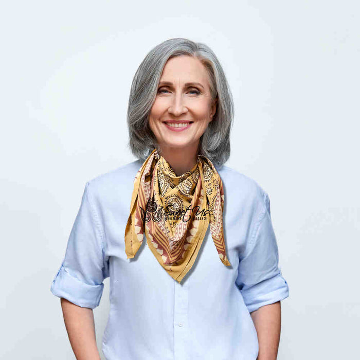 Paisley Splendor Lightweight Floral Cotton Scarf — Golden Glow - Sweet Us