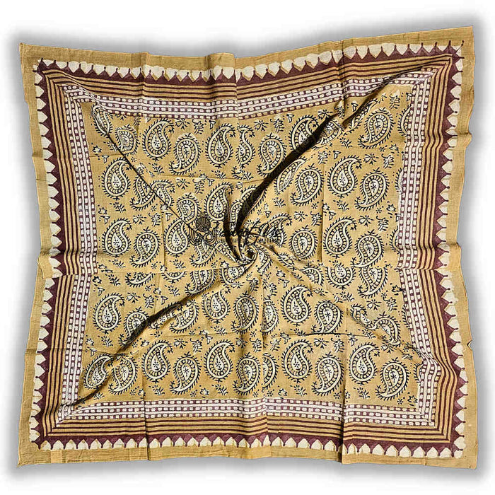 Paisley Splendor Lightweight Floral Cotton Scarf — Golden Glow - Sweet Us
