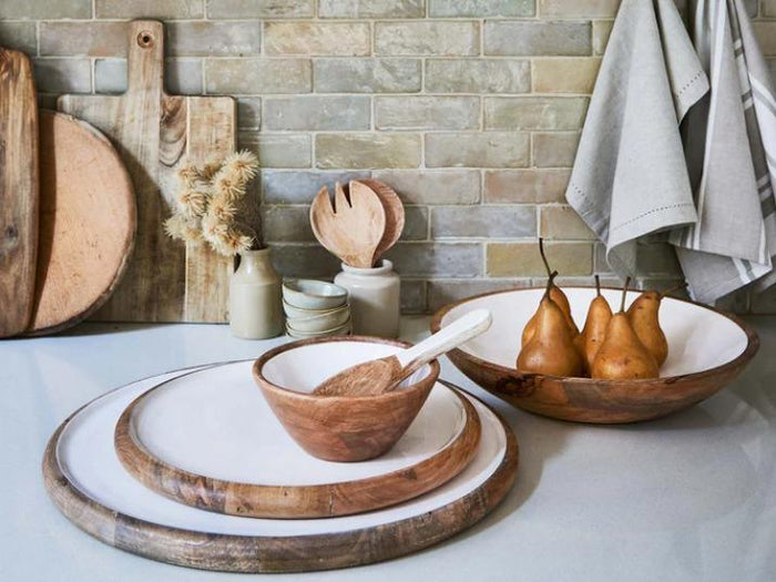 PALERMO MANGOWOOD ROUND PLATTER - LARGE
