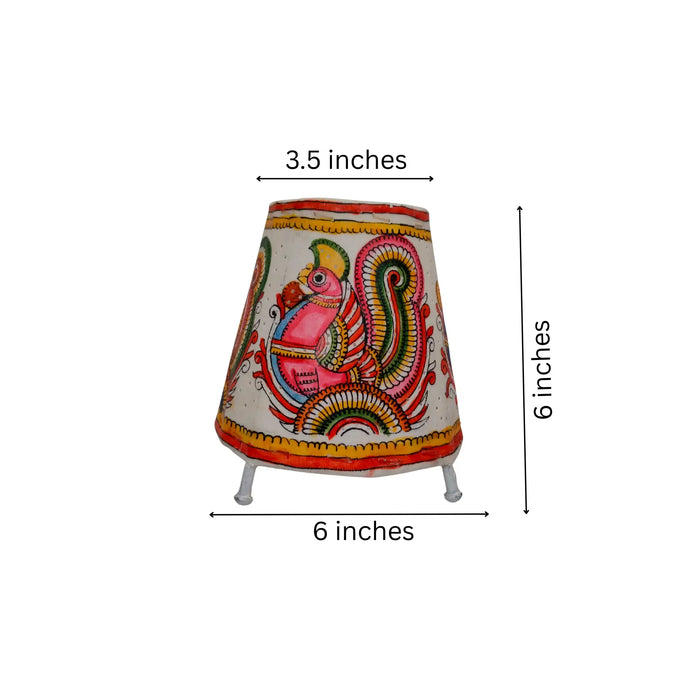 Peacock Design in Leather Shadow Puppetry – Ethnic Home Decor | Bed Lamp   Leather Paintings