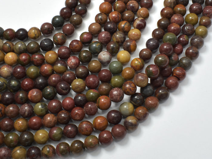 Picasso Jasper Beads, 6mm Round Beads-BeadBasic