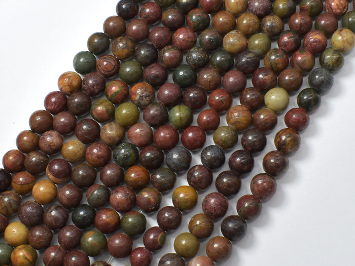 Picasso Jasper Beads, 6mm Round Beads-BeadBasic