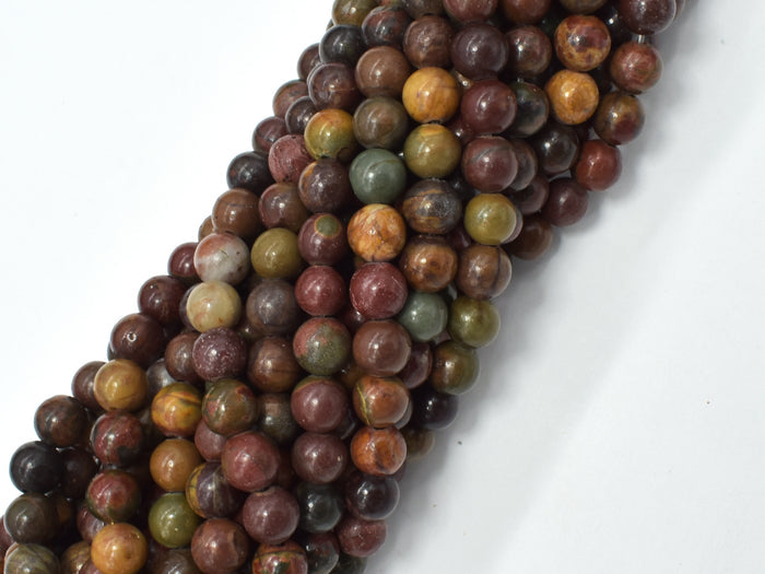 Picasso Jasper Beads, 6mm Round Beads-BeadBasic