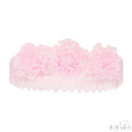 PINK LACE HEADBAND W/3 PINK FLOWERS - HB90-P - Kidswholesale.co.uk