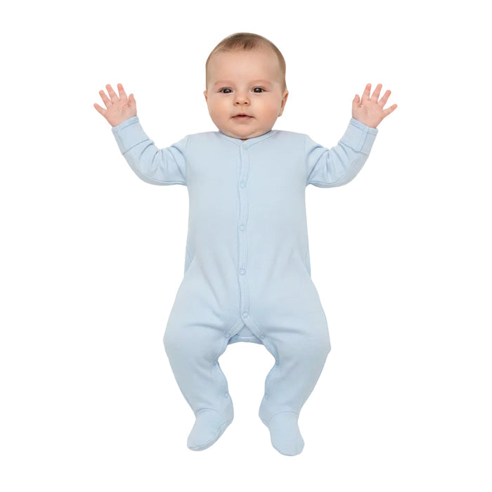 Plain Blue Sleep Suit (0-3 Months) SS4663-B - Kidswholesale.co.uk